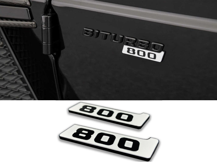 Mercedes-Benz W463 W463A G-Class Superwhite Fender Emblems 800 Logo Badges
